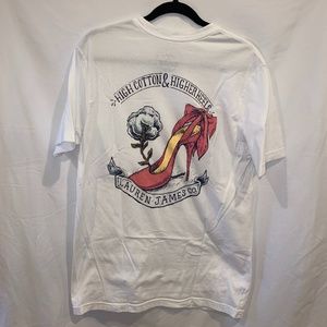 Lauren James White Short Sleeve T-shirt Size: L